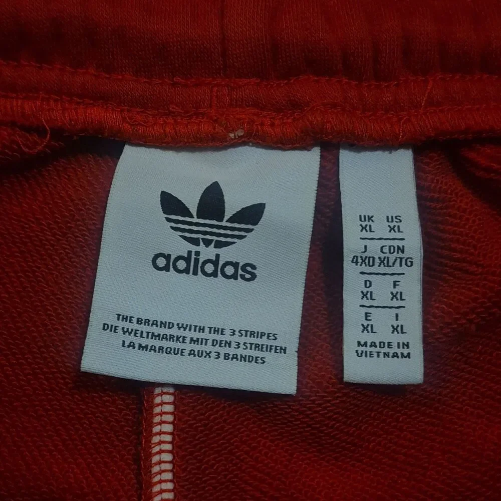Adidas Originals 3 Stripe French Terry Red/White Shorts Men's XL